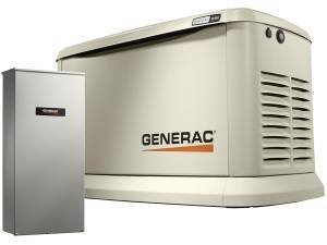 Generac, Generator, 10kW Stand-By Bundle, Air-Cooled, 3600 RPM, 120/240Vac, Natural Gas or LPG