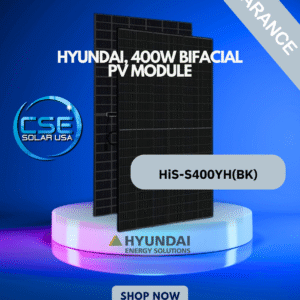 Hyundai HiS-S400YH(BK) 400W Black on Black 132 Half-Cell Mono Solar Panel