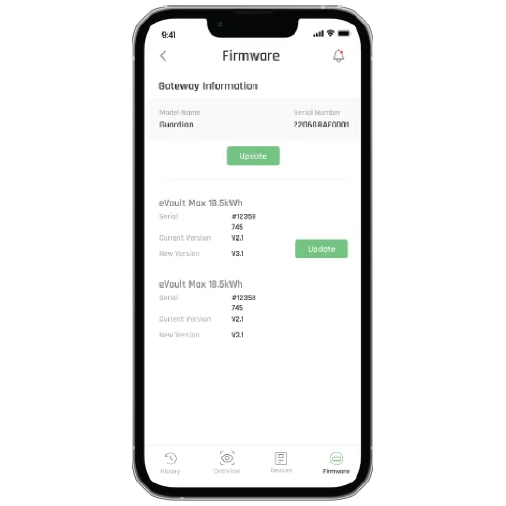 Guardian App Firmware Update