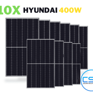 Hyundai HIS-S400YH(BK) 400W Black on Black 132 Half-Cell Mono Solar Panel package of 10 panels