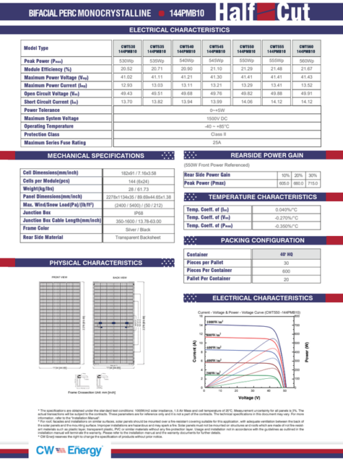 CWT545 144PMB10 545 Wp.