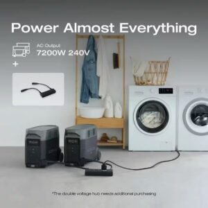 EcoFlow Battery Solar Generator DELTA Pro 3600Wh Solar, 3600W Output, LFP Power Station, Home Backup, Camping, Push-Button Start