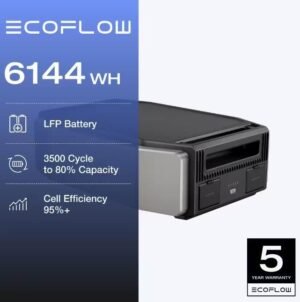 EcoFlow Battery Generator Delta Pro Ultra Battery Pack 6144Wh Solar Generator, 7200W Output,LFP,Home Backup, Push-Button Start