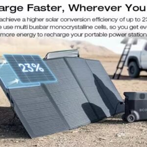 EcoFlow 3600W Output/7200W Peak Push-Button Start Solar Generator DELTA Pro with 400W Solar Panel for Home, Camping and RVs