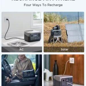 EcoFlow 300W Output/600W Peak Push-Button Start Solar Generator RIVER 2 with 110W Solar Panel for Home Backup Power, Camping, RVs
