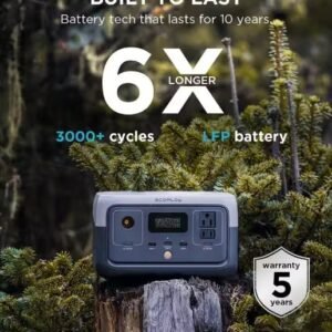 EcoFlow 300W Output/600W Peak Push-Button Start Solar Generator RIVER 2 with 110W Solar Panel for Home Backup Power, Camping, RVs