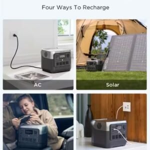 EcoFlow 800W Output 1600W Peak Push-Button Start Battery Generator RIVER 2 Pro, LFP Battery, Fast Charging for Outdoor, Camping