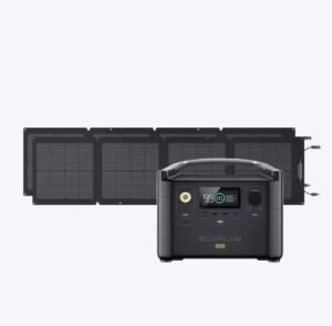 EcoFlow 600W Output/1200W Peak Push-Button Start Solar Generator RIVER Pro with 110W Solar Panels 2 for Home, Camping and RVs