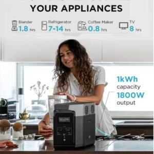 EcoFlow Battery Generator DELTA 2 Solar Generator, 1800W Output, 1024Wh LFP Power Station, Home Backup, Camping, Push-Button Start