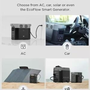 EcoFlow Battery Generator DELTA 2 Solar Generator, 1800W Output, 1024Wh LFP Power Station, Home Backup, Camping, Push-Button Start