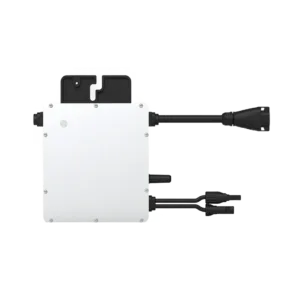 Hoymiles HM-350NT 1-in-1 Microinverter front view, white, single-phase solar inverter.