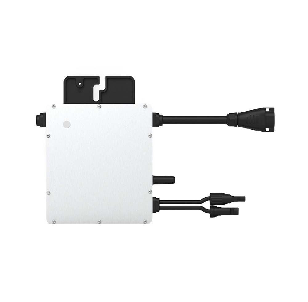 885726142f Hoymiles HM-350NT 1-in-1 Microinverter front view, white, single-phase solar inverter.
