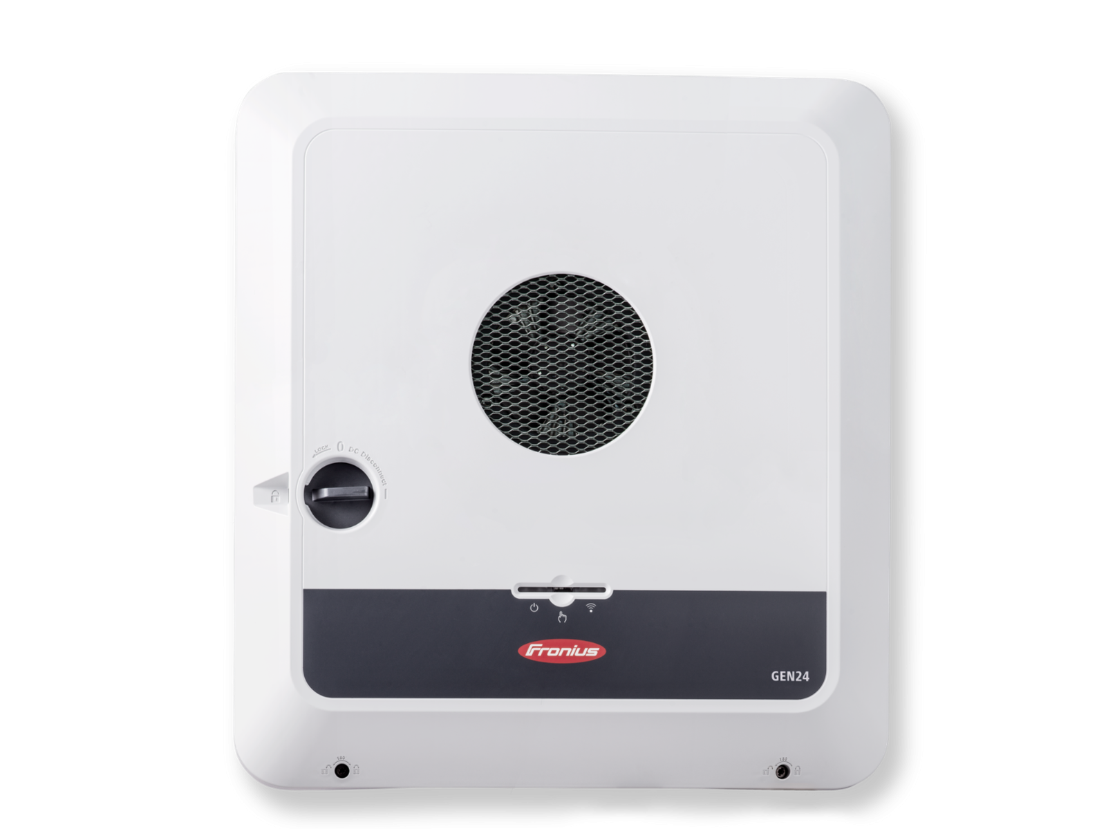 fronius-primo-gen24-plus-5-0-208-240 (1) Front view of Fronius Primo GEN24 PLUS 5.0 white solar hybrid inverter