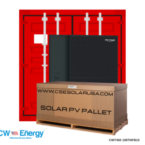 CW Energy CWT450-108TNFB10, 450 W solar panel, 108 cell TOPCon solar panel, N-type solar module, container solar panels USA, pallet solar panels