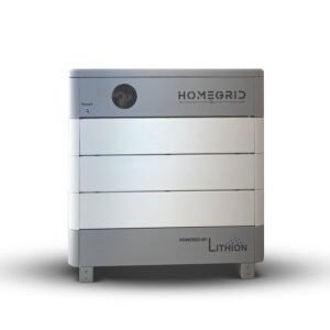 homegrid-stack-d-series-lfp-batteries-3-stack-of-batteries Front View of HomeGrid Stack’d 48V 3-Stack 14.4kWh Lithium Battery Bank for Solar Energy Storage.