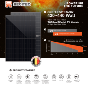 Regitec RMHT54/430AB2 430W Solar Panel Features
