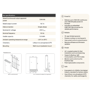 Enphase IQ Battery 5P Specifications