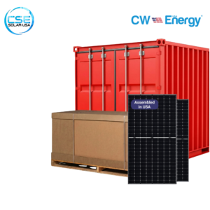 CW Energy 595W Bifacial Solar Panel CWT595-144TNB10 USA Assembled | 620 panels per Container (Truckload)