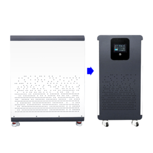 DOCAN ENERGY ZZ48600M floor-standing battery front and side enclosure views