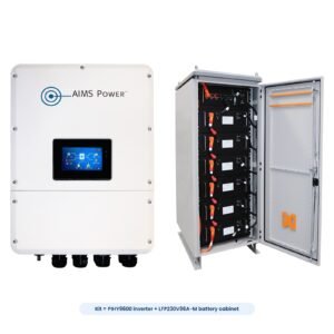 AIMS Power KITHY96230BAT 9.6 kW hybrid inverter and 22 kWh lithium battery cabinet kit