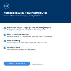 CSE Solar USA is an authorized AIMS Power distributor: nationwide freight shipping, freight quotes, AIMS 5 year rack warranty — AIMS PV-6X250RACK listing