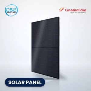 Canadian Solar HiKu Black CS3N-MS all-black solar panel with CSE Solar USA and Canadian Solar logos