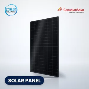 Canadian Solar TOPHiKu6 CS6.1-54TM all-black N-type solar panel with CSE Solar USA and Canadian Solar logos