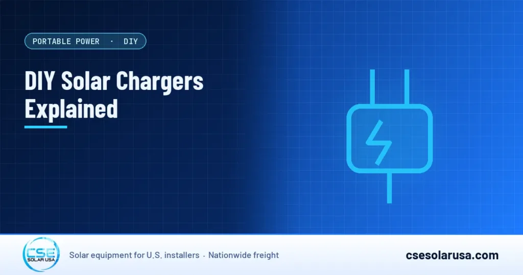 DIY Solar Chargers Explained — CSE Solar USA blog cover (illustration)
