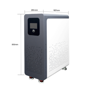 Docan Energy ZZ48300M battery dimensions showing 800 mm height, 687 mm length and 299 mm width