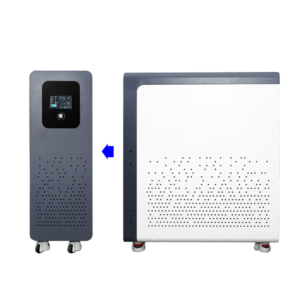 Docan Energy ZZ48300M floor-standing battery front and side enclosure views