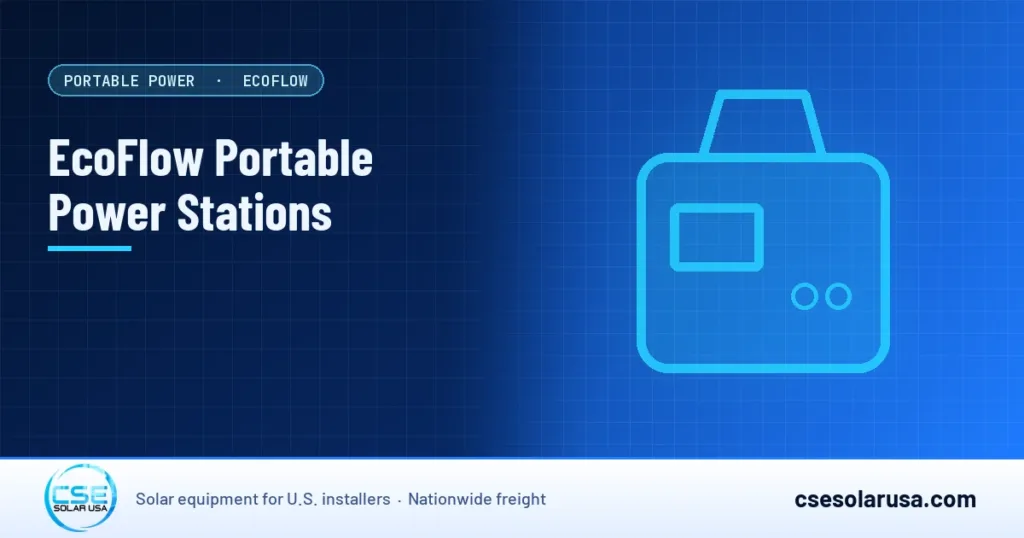 EcoFlow Portable Power Stations — CSE Solar USA blog cover (illustration)