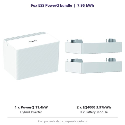 Fox ESS PowerQ 11.4kW inverter with two EQ4000 battery modules