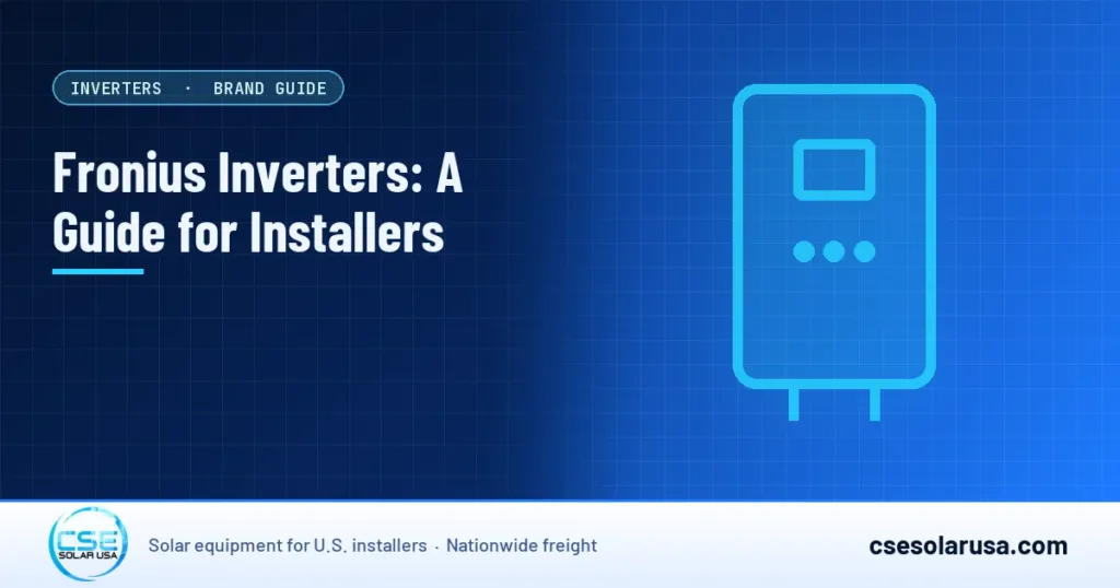 Fronius Inverters: A Guide for Installers — CSE Solar USA blog cover (illustration)