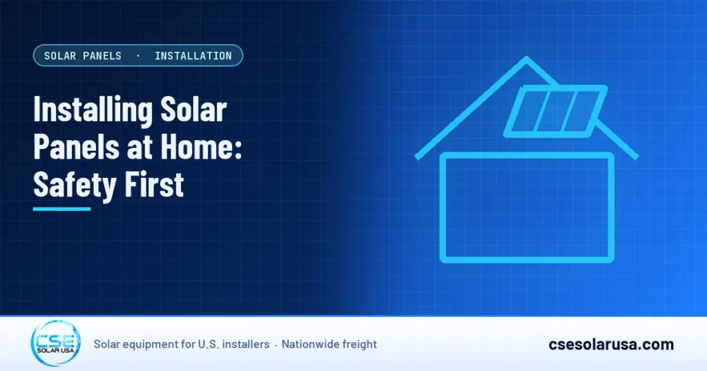 Installing Solar Panels at Home: Safety First — CSE Solar USA blog cover (illustration)