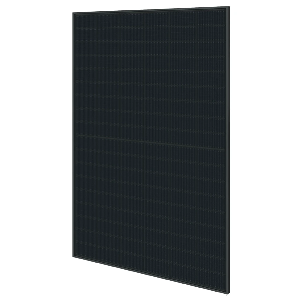 HD Hyundai Energy Solutions HiN-T NF(BK) series full-black bifacial N-type TOPCon module (official HD Hyundai series image)