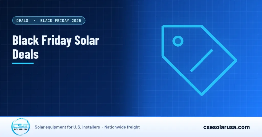 Black Friday Solar Deals — CSE Solar USA blog cover (illustration)