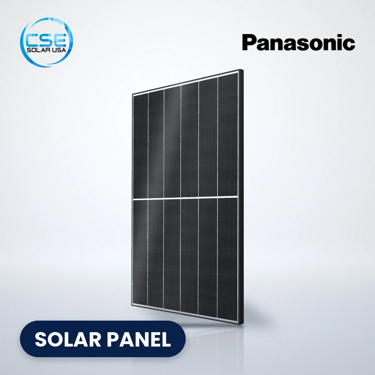 Panasonic EverVolt EVPV H series solar panel – panel listing Panasonic EverVolt EVPV H series solar panel, with CSE Solar USA and Panasonic logos