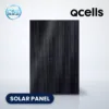 Qcells Q.TRON BLK M-G2+ series all-black solar panel, with CSE Solar USA and Qcells logos