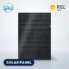 REC Alpha Pure-RX all-black solar panel with CSE Solar USA and REC logos