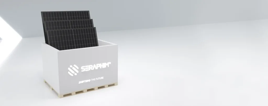 Seraphim solar panel pallet packaging (manufacturer image)