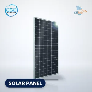 Silfab SIL-520-QM solar panel, with CSE Solar USA and Silfab Solar logos