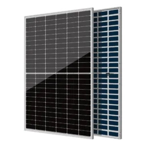 ZNShine ZXM7-UHLDD144 N-type TOPCon bifacial dual-glass solar panel, front and back (official ZNShine image)